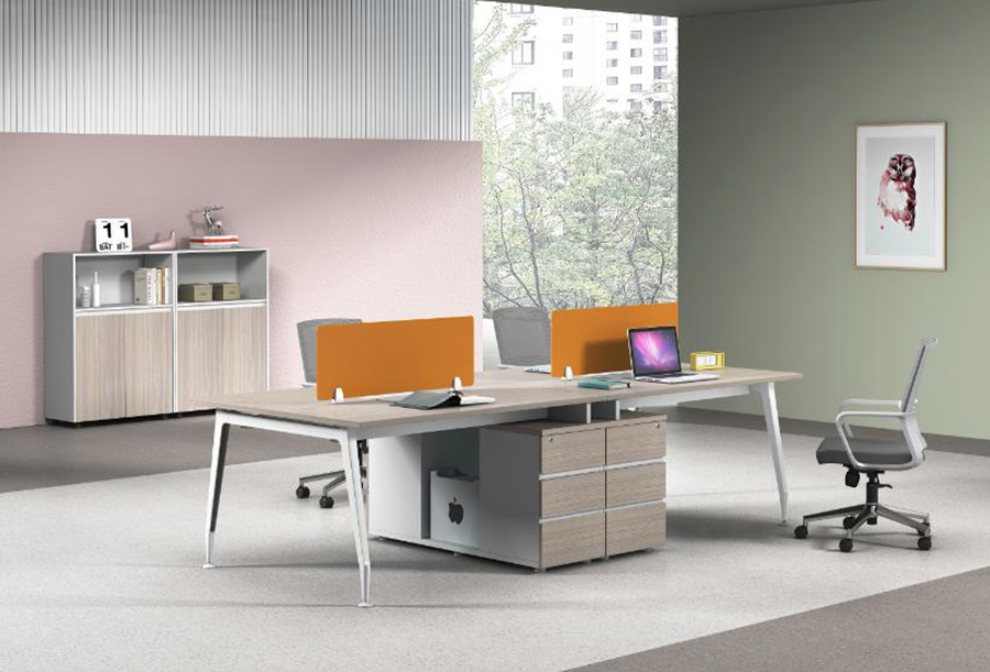 FS-KF压铸带柜四人职员位CJ-暖白